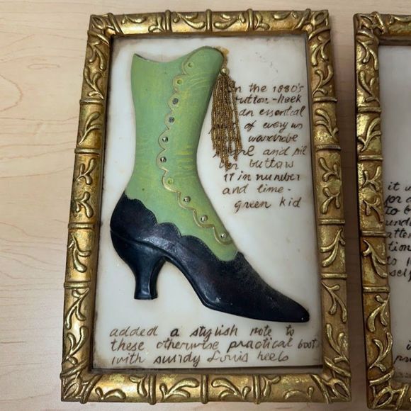 Vintage Victorian Framed Relief Porcelain Bisque Plaque Wall Decor Set (2) - Picture 4 of 11